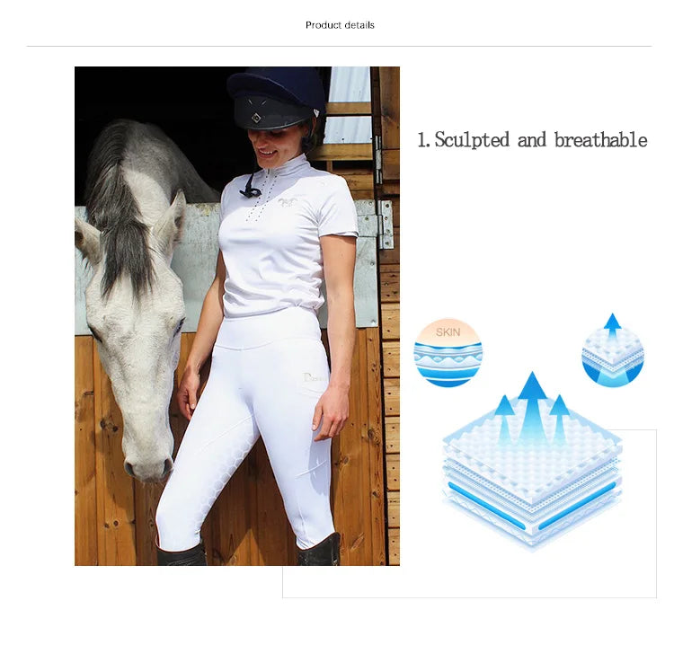 New Silicone Equestrian Breech  Women  High Bounce Riding Pants - Ghoddosh