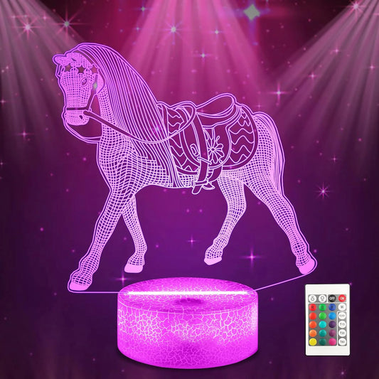 NEW  Horse 3D Night Lamp  Children Bedroom Décor - Ghoddosh