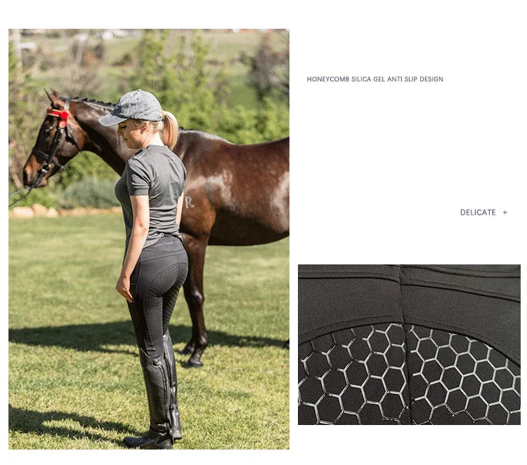 New Silicone Equestrian Breech  Women  High Bounce Riding Pants - Ghoddosh