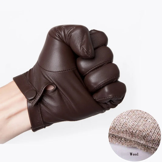 Men's Unlined Luxury Italy Thin Leather Wrist Gloves  / Mobile Friendly . Ghoddosh