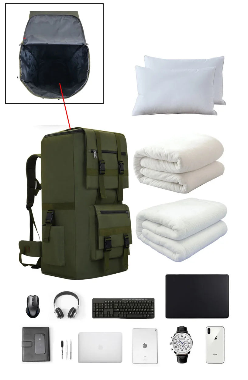120L Men Backpack Large Outdoor Luggage Tactical Shoulder Bag - Ghoddosh