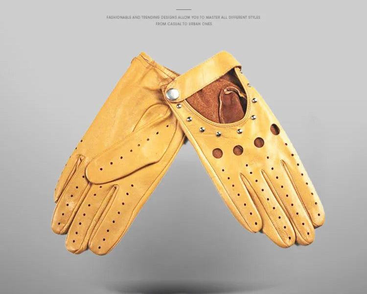 Equestrian Summer  Women's  Leather Gloves / Unlined Fashion Hollow Out Style . Ghoddosh