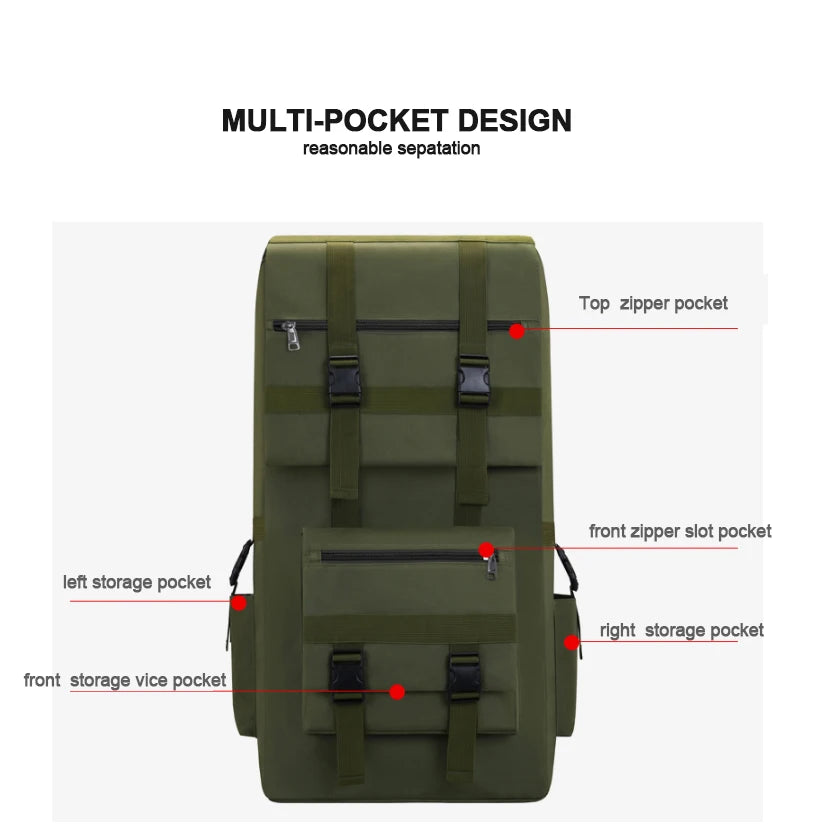 120L Men Backpack Large Outdoor Luggage Tactical Shoulder Bag - Ghoddosh