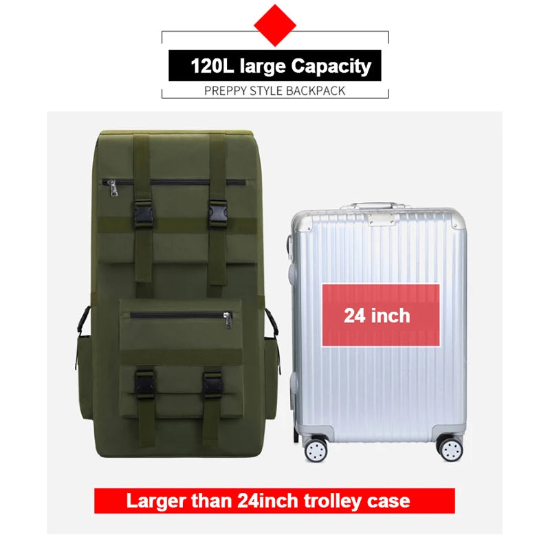 120L Men Backpack Large Outdoor Luggage Tactical Shoulder Bag - Ghoddosh
