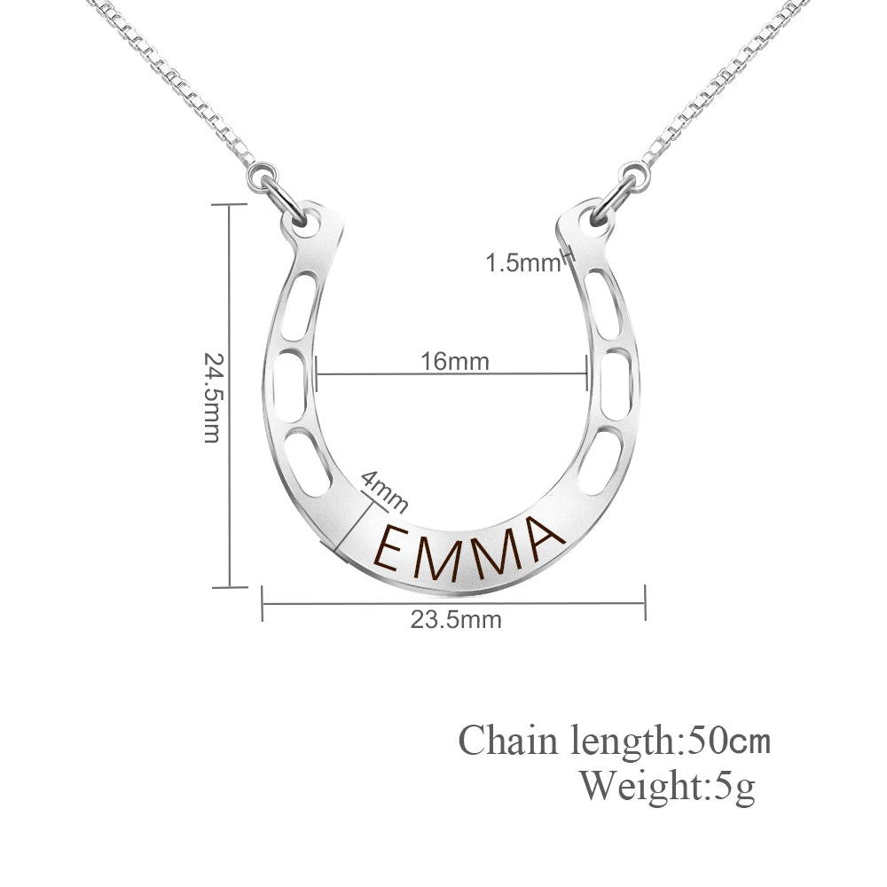Customized Lucky HorseShoe Necklace - Ghoddosh