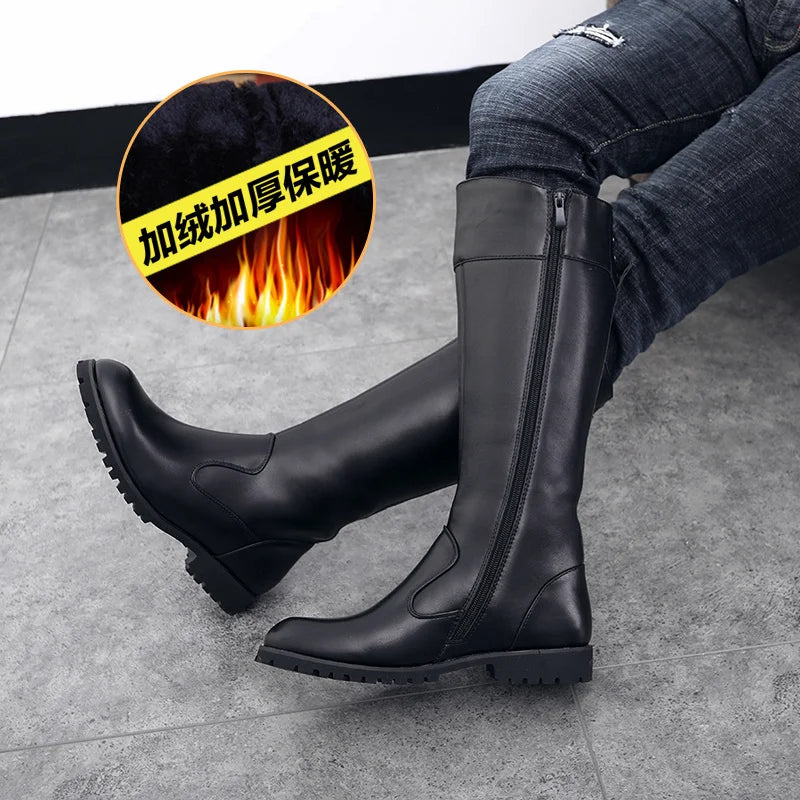 Men Horse Riding Boots / Microfiber Leather Equestrian Boots @ ghoddosh.com