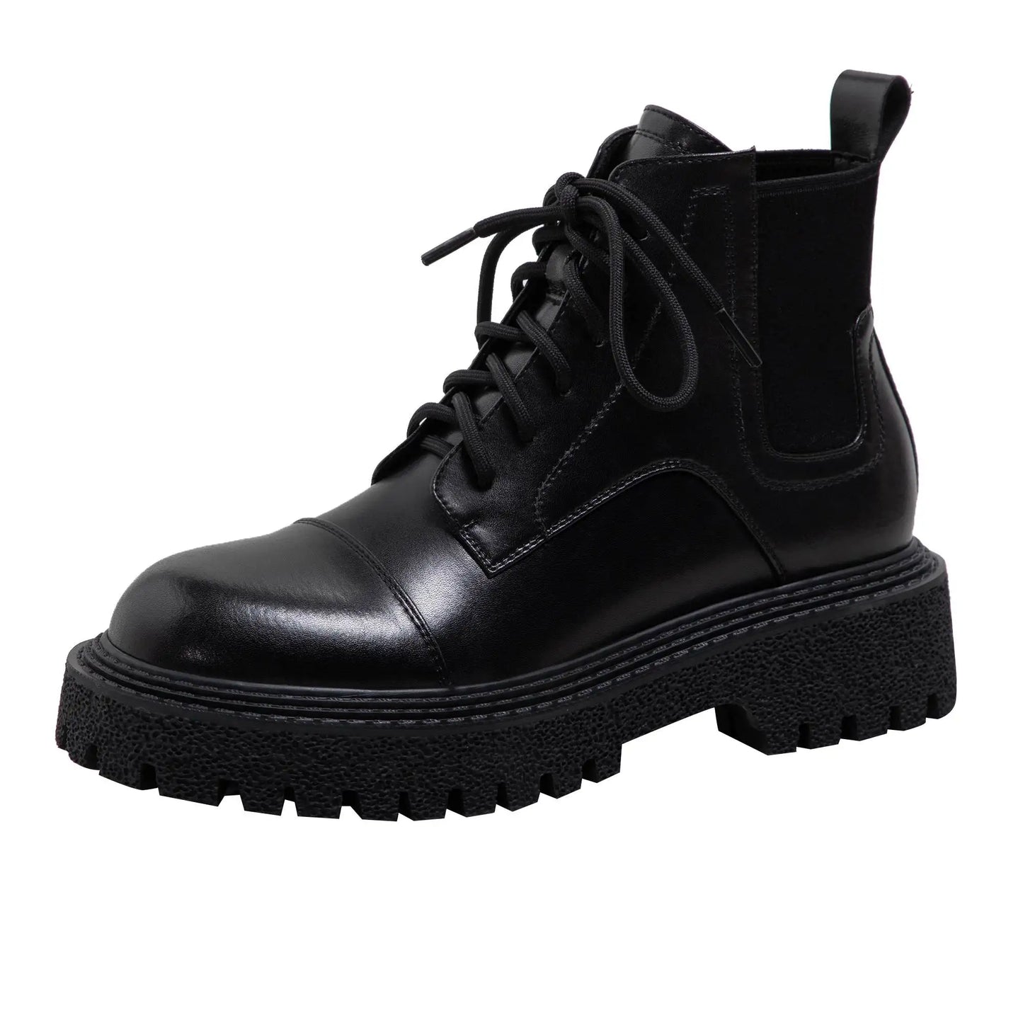 Split Leather Gladiator Ankle Boots - Ghoddosh