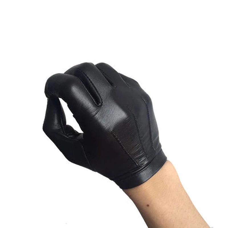 Men's Unlined Luxury Italy Thin Leather Wrist Gloves  / Mobile Friendly . Ghoddosh