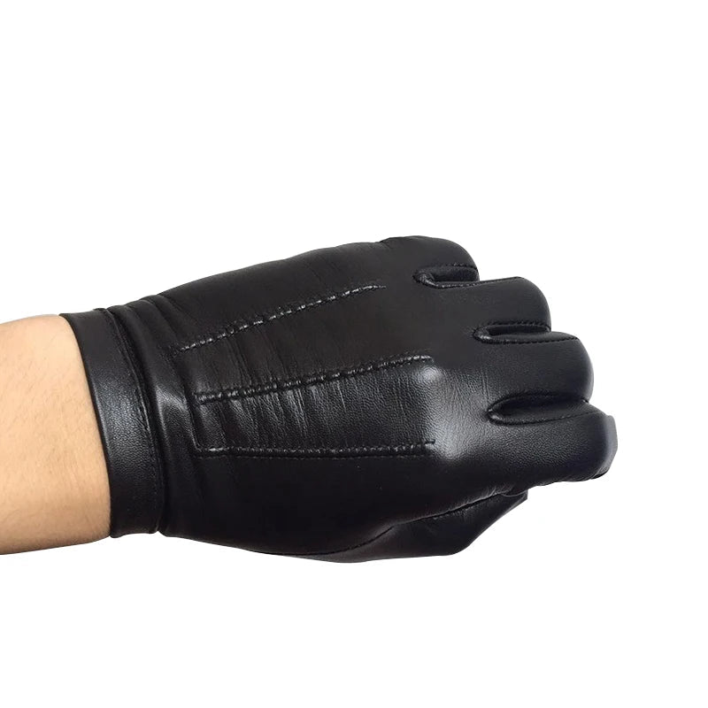 Men's Unlined Luxury Italy Thin Leather Wrist Gloves  / Mobile Friendly . Ghoddosh