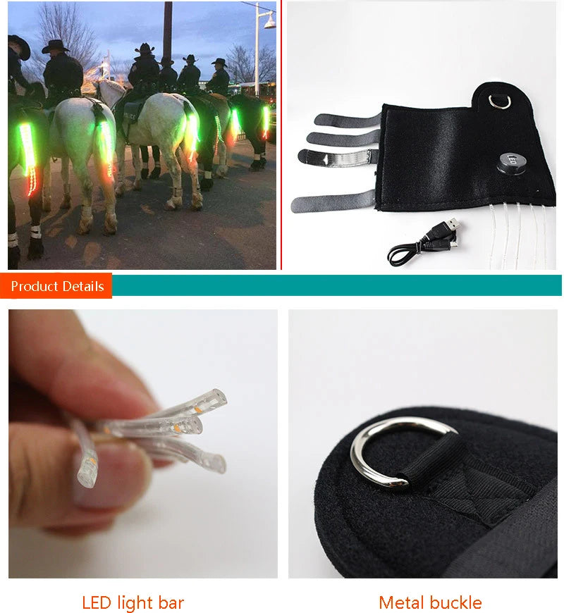 Equestrian/ Horse Tail Trappings LED Flashing Light Bar with a USB Charge