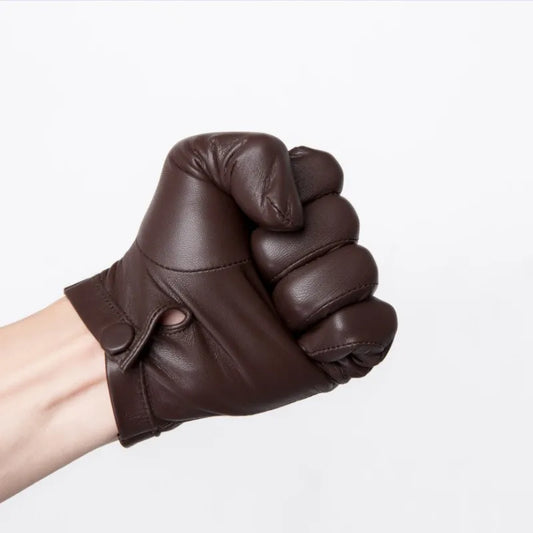 Men's Unlined Luxury Italy Thin Leather Wrist Gloves  / Mobile Friendly . Ghoddosh