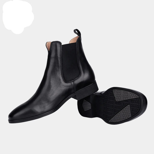 Cowhide Chelsea-Style Riding Boots – Real Leather Ankle Boots for Equestrian & Everyday Wear