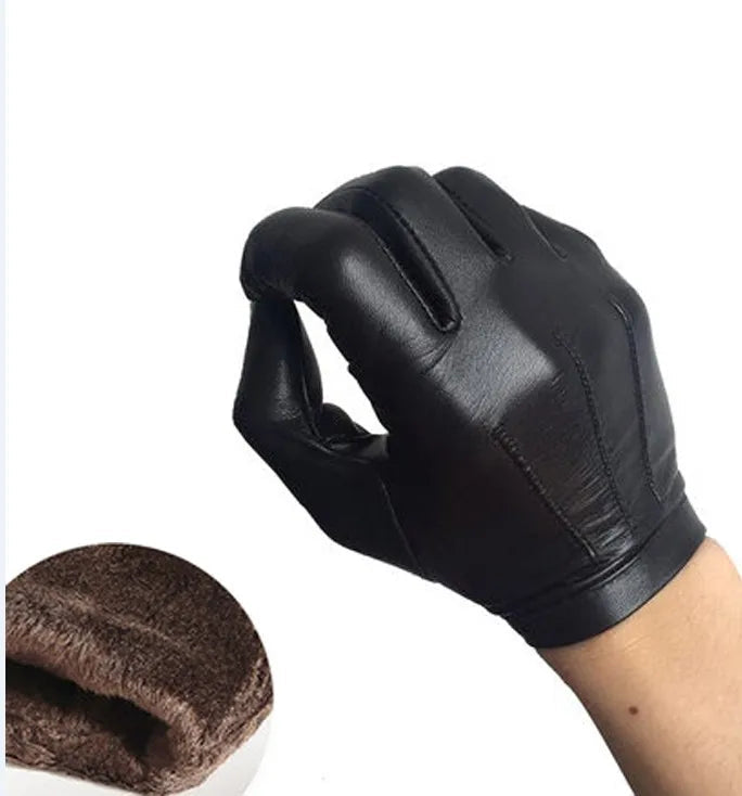 Men's Unlined Luxury Italy Thin Leather Wrist Gloves  / Mobile Friendly . Ghoddosh