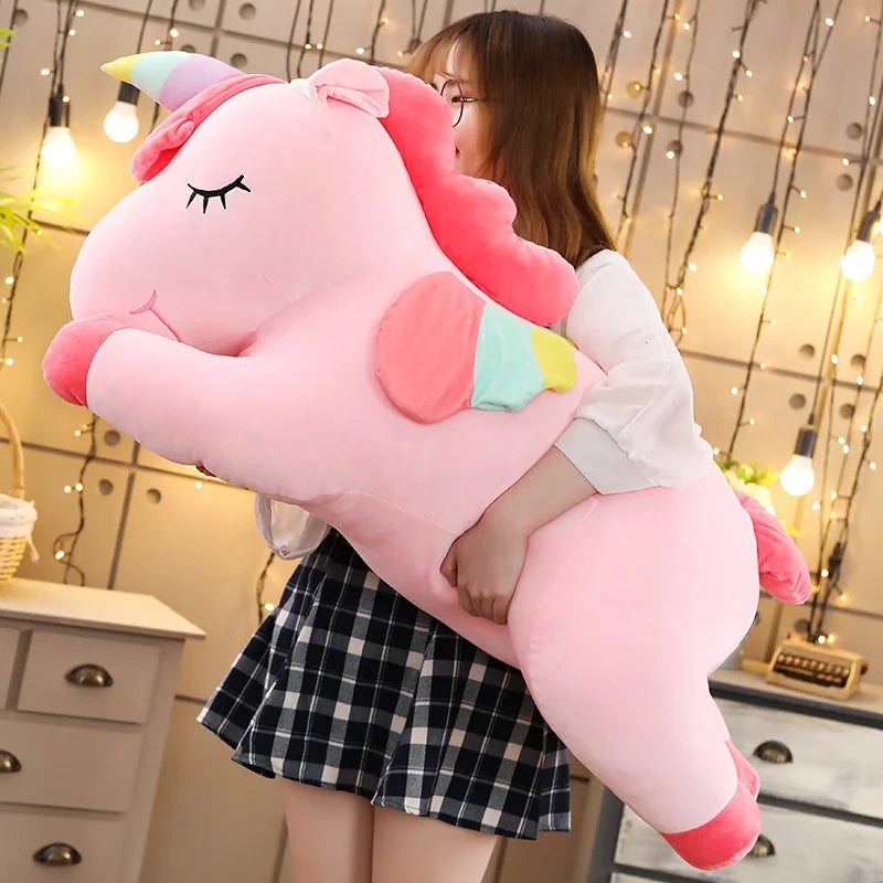 25 to 100 Cm Unicorn Plush Toy , A Soft Stuffed Unicorn Pillow .Ghoddosh