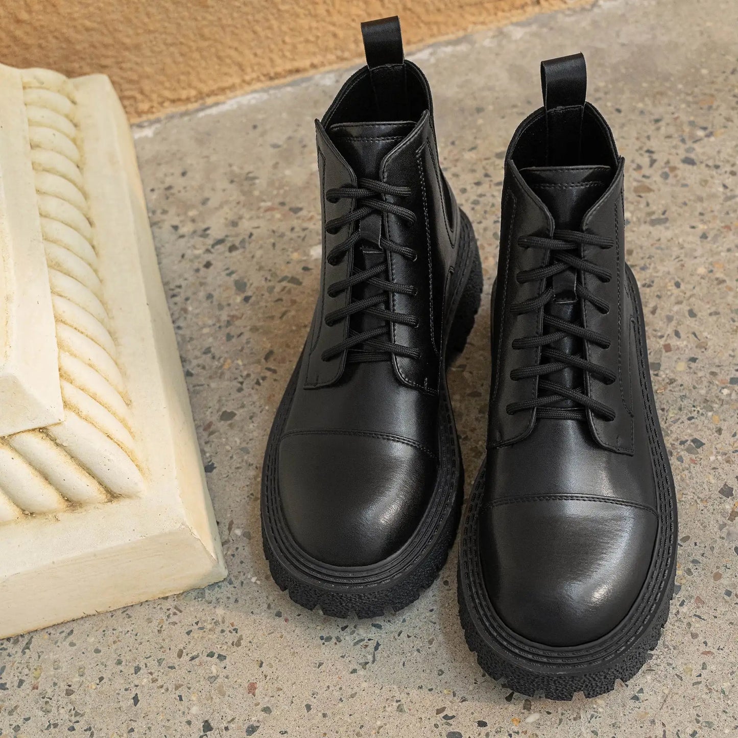 Split Leather Gladiator Ankle Boots - Ghoddosh