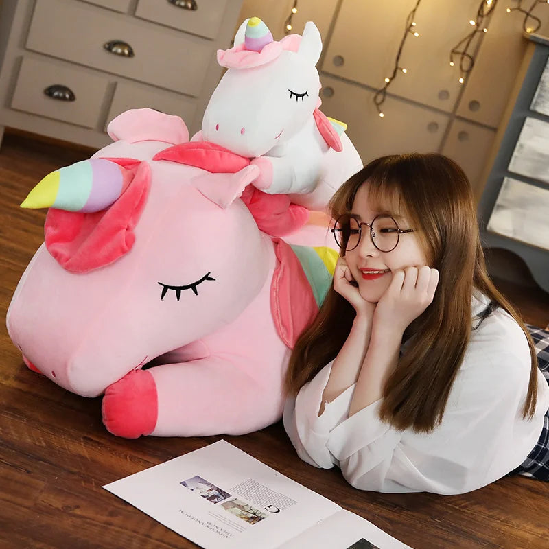25 to 100 Cm Unicorn Plush Toy  ,  A Soft Stuffed Unicorn  Pillow .Ghoddosh