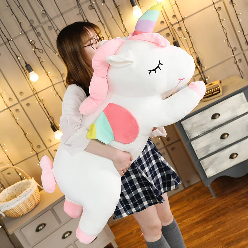 25 to 100 Cm Unicorn Plush Toy , A Soft Stuffed Unicorn Pillow .Ghoddosh