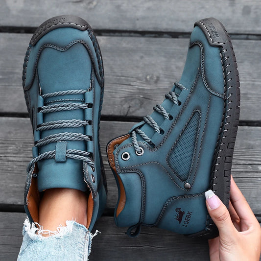 Men Handmade Leather Casual Loafers , Soft Soled  , Comfort , Breathable Ankle Boots - Ghoddosh.com