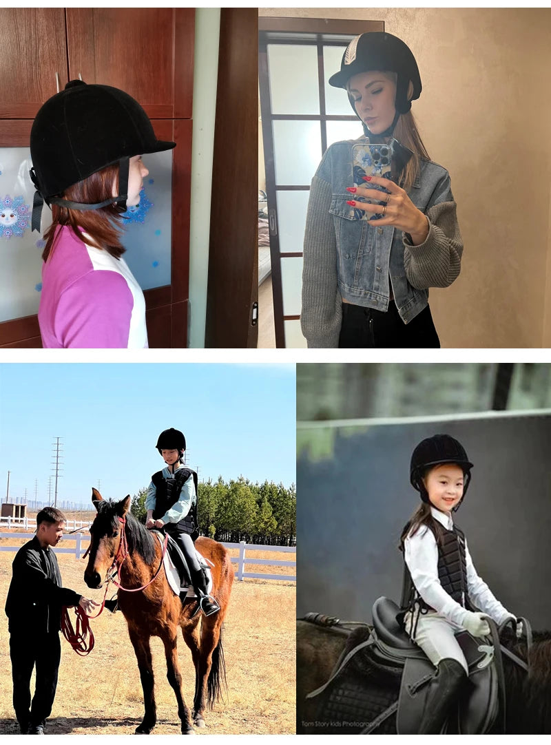 Equestrian Horse Rider Helmet  , Durable Safety  with Half Cover Horse Riding Helmet for both Children and Adults - Ghoddosh