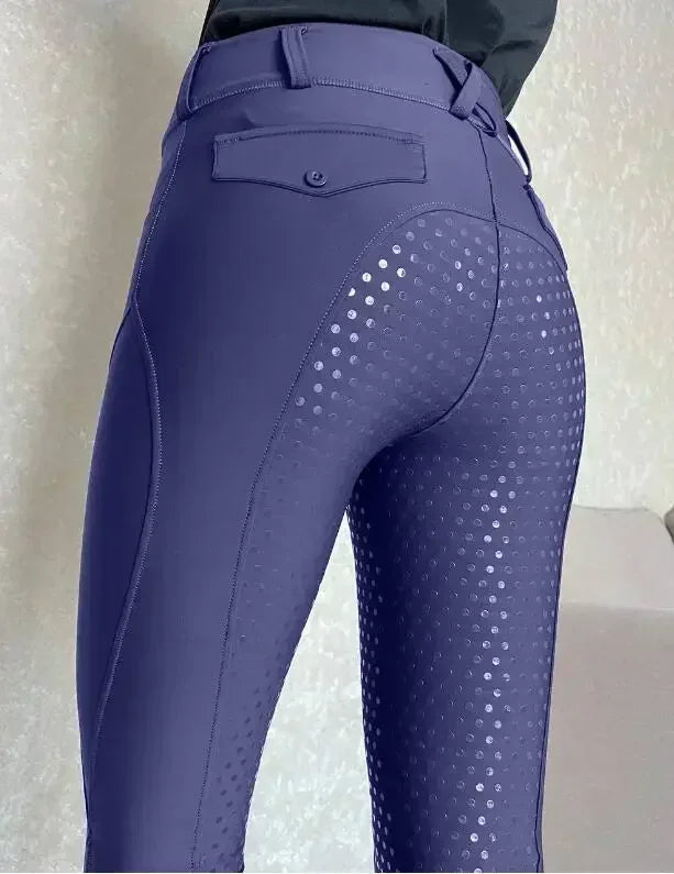Women’s Full Seat Silicone Equestrian Breeches – Anti-Pilling Riding Tights for Comfort & Grip .Ghoddosh