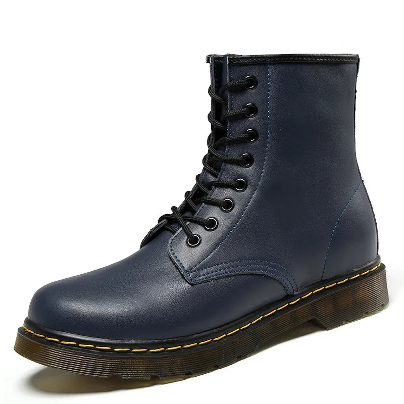Men Genuine Leather Classic Boots - British Style Riding Short Ankle Boots -ghoddosh.com