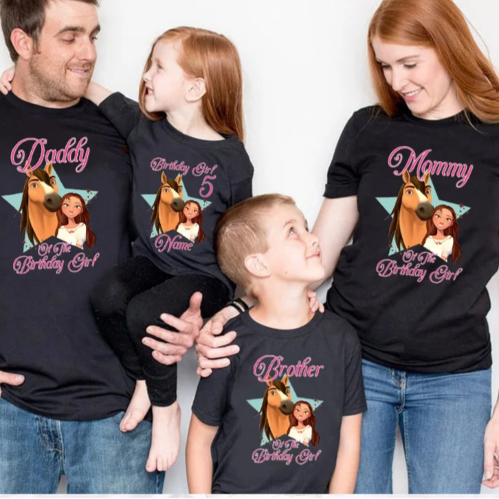 Custom , Black & White Horse Birthday Shirt – Adult Plus Sizes (XXL to 4XL ) , Name Customization Available - Ghoddosh