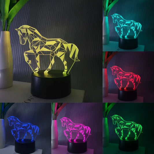 3D horse night decorative light