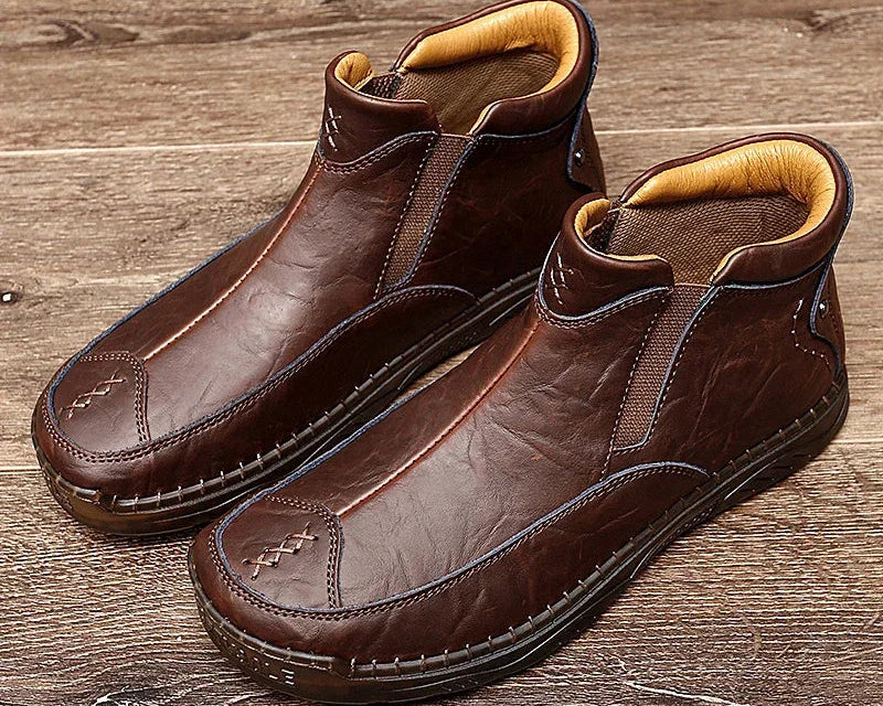 British Style Comfortable Leather Ankle Boots For Him @ghoddosh.com