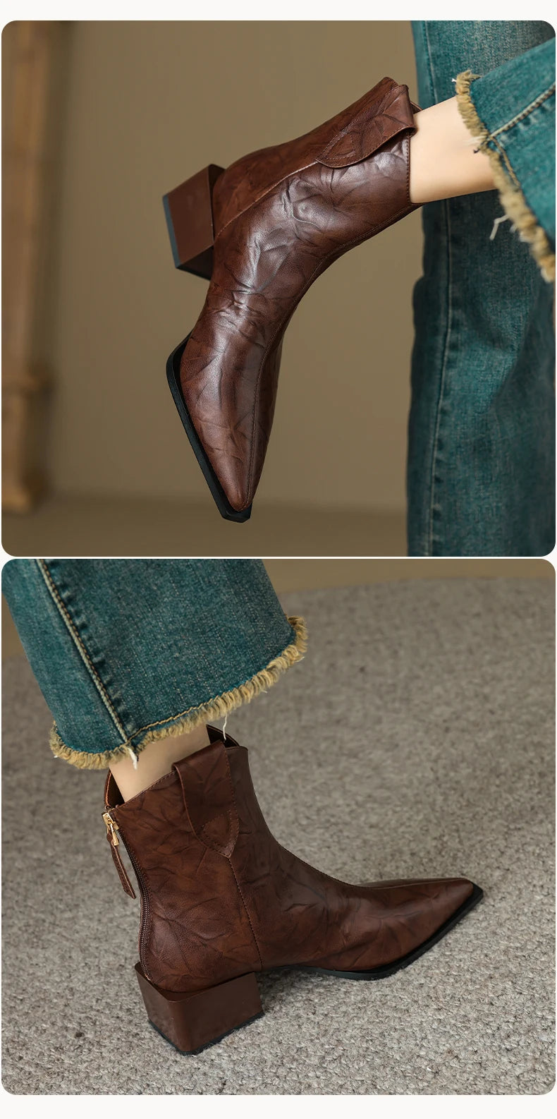 2025 Pointed Toe Women Western Cowgirl Boots - Ghoddosh