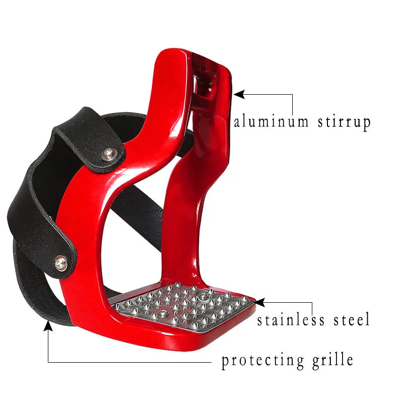 Equestrian / Horse Riding Safety Saddle Stirrups / Flexible Die-Cast Aluminum Riding Saddle with Net Cover Non-slip Pedal