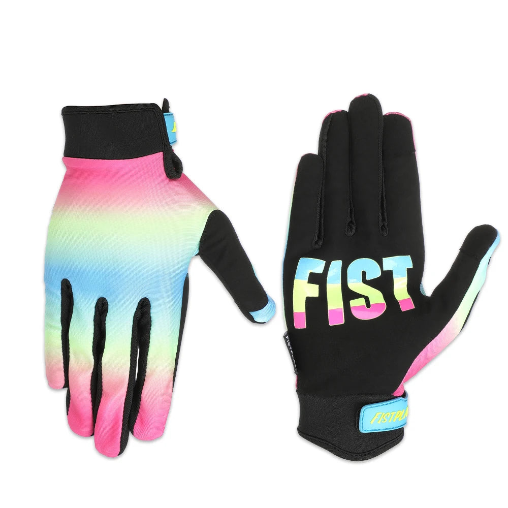Kids Glitz Donut Wheel Gloves – Colorful Long-Finger Touchscreen Riding Gloves