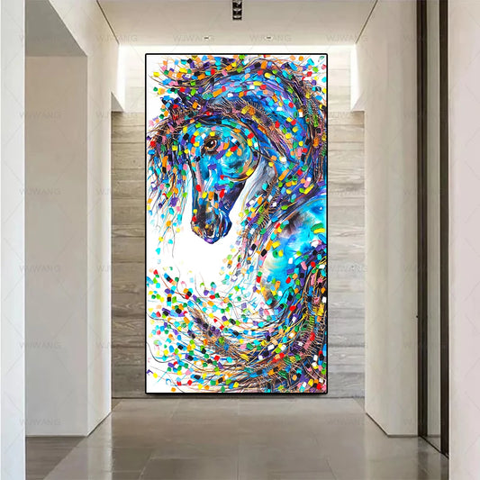 Abstract Art Painting  Horses Canvas Posters Décor