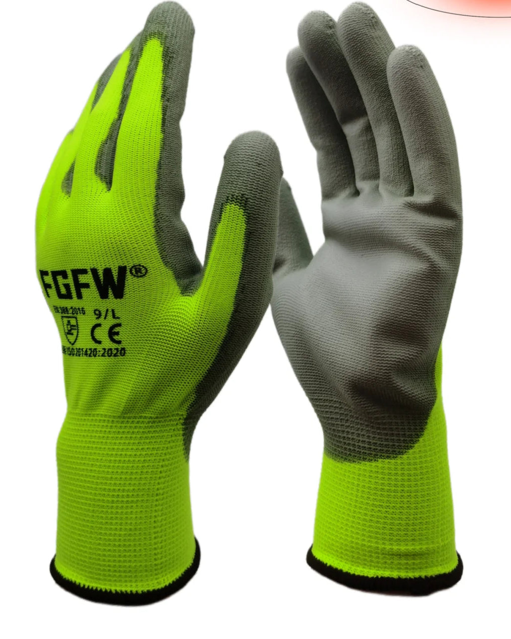 10 Pairs PU Coated Gloves - Lightweight, Durable Safety Certified Gloves, Ghoddosh