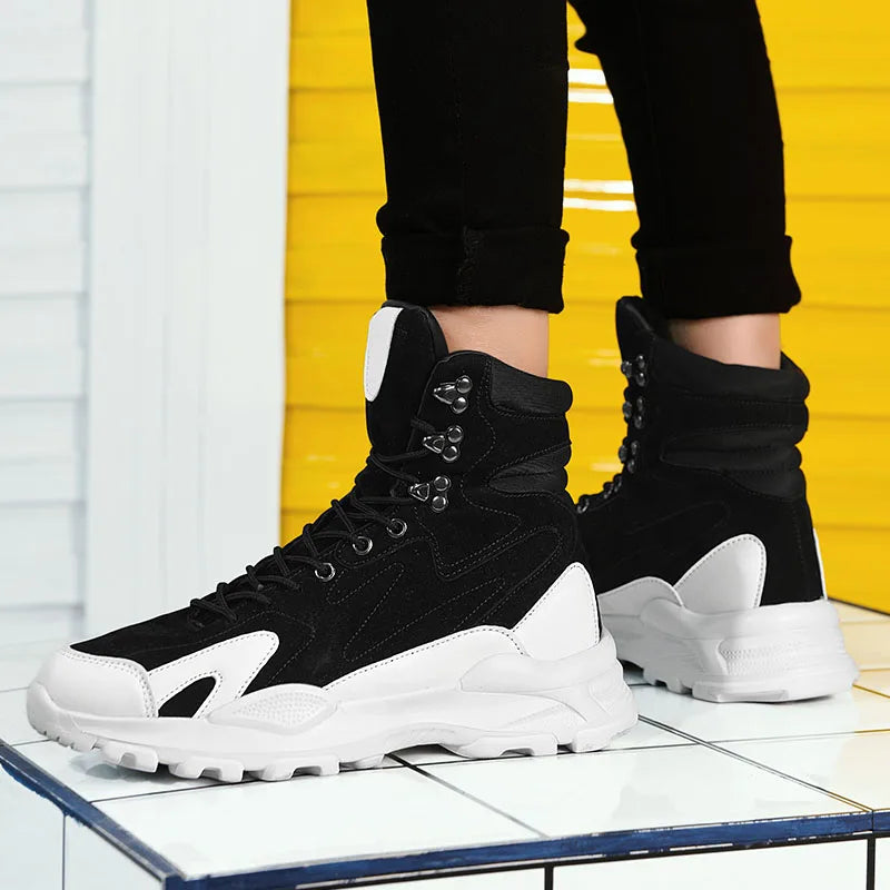 Fashionable and  Comfortable Men's Casual Shoes, High Top , Anti Slip Shoes Short Boots - Ghoddosh