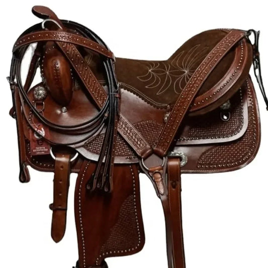 Genuine leather  saddle - Brown Color (with Matching Accessories)