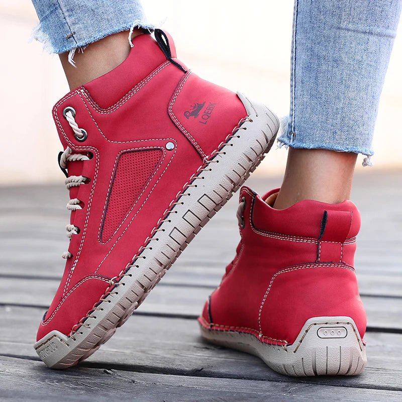 Men Handmade Leather Casual Loafers , Soft Soled  , Comfort , Breathable Ankle Boots - Ghoddosh.com