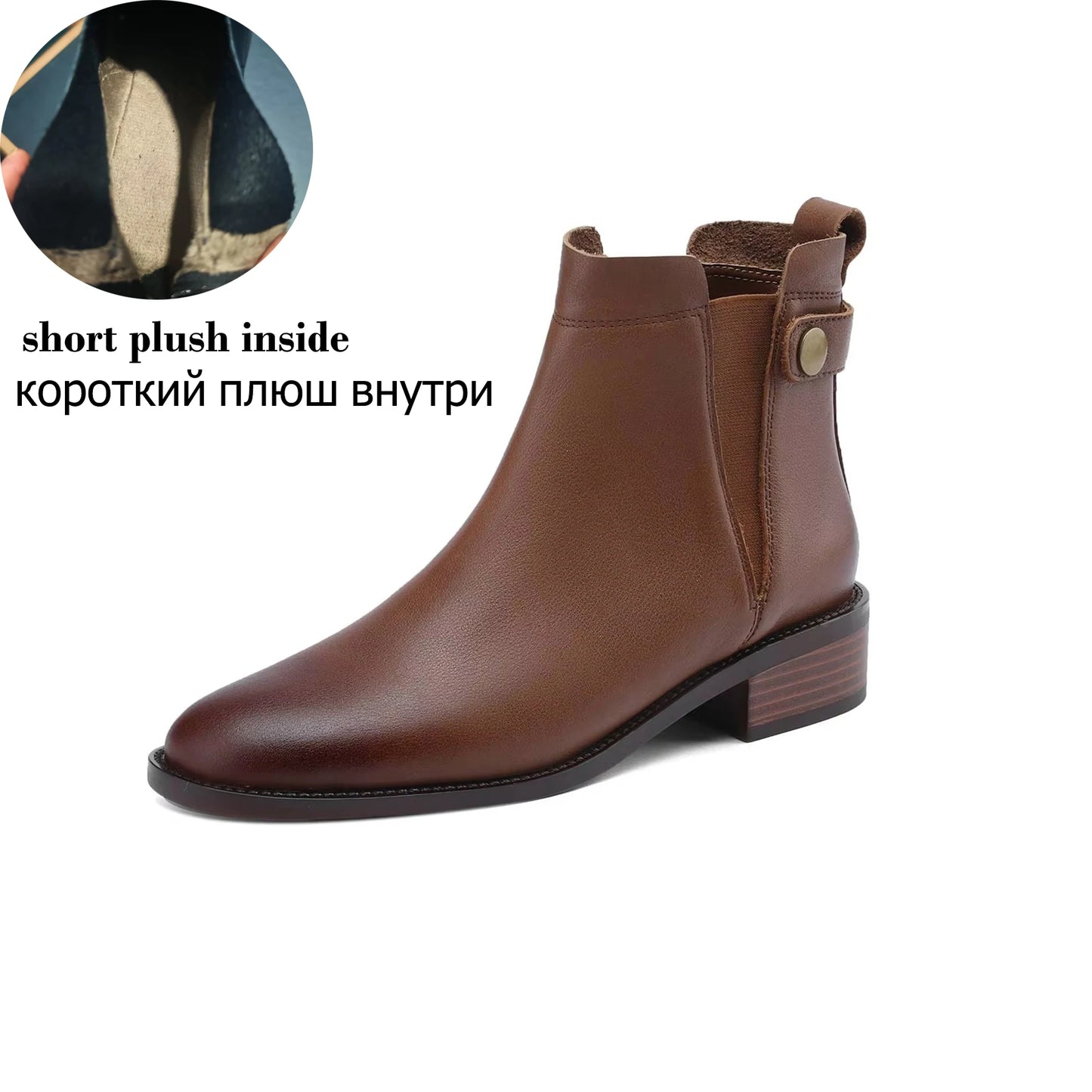 Men’s Genuine Leather Chelsea Ankle Boots — Durable Round-Toe, Elastic Gusset,- Ghoddosh