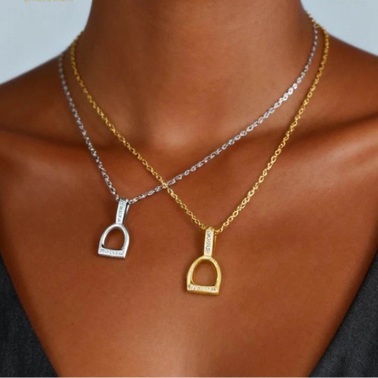Solid 925 Sterling Silver Horseshoe Necklace @ ghoddosh.com