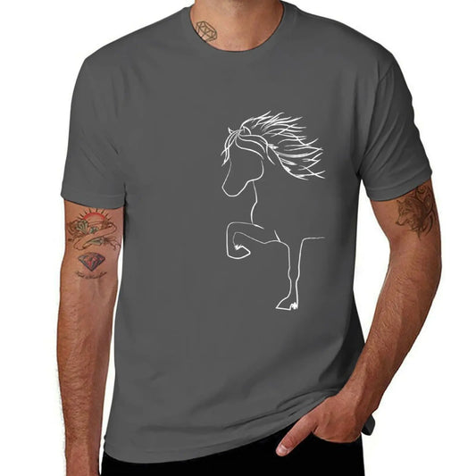 Dark Stylish Icelandic Horse Merch for Horse lovers T-Shirt Short sleeve vintage men's shirt - Ghoddosh