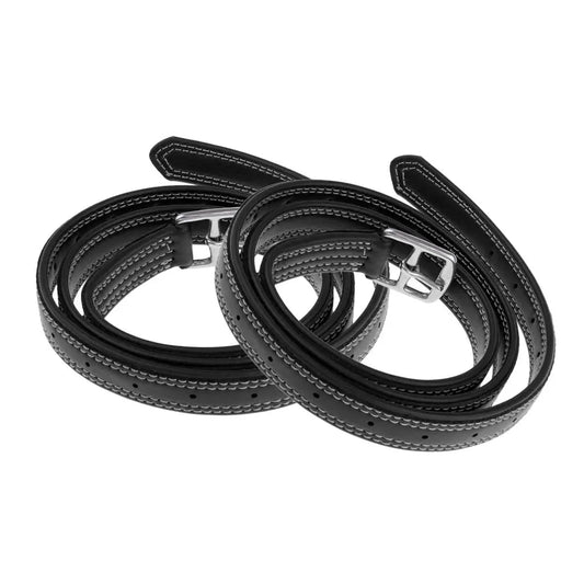 2pcs 51" x 1" Leather Stirrup Straps – Equestrian Stirrup Leathers with Stainless Steel Buckles