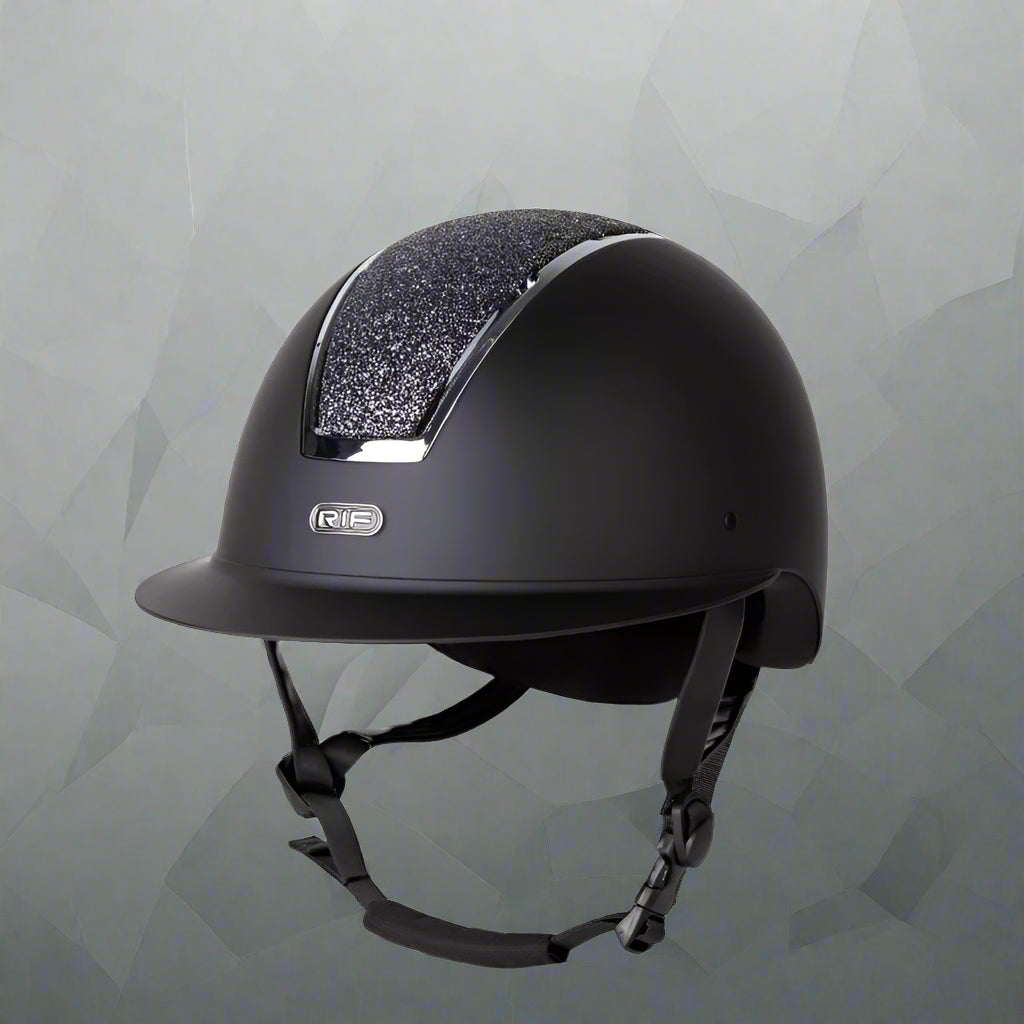 Diamond-Encrusted large brim equestrian helmet  / Adjustable riding cap