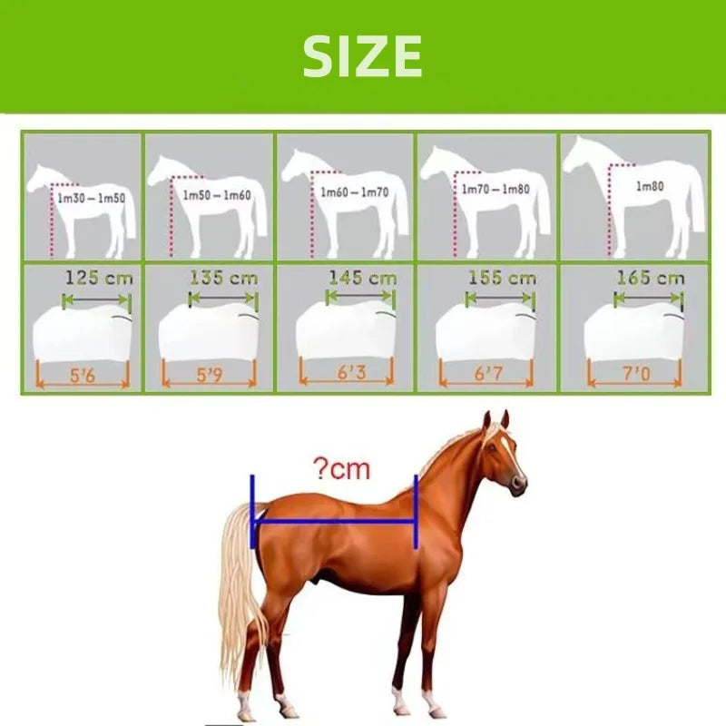 Horse Waterproof Rain Blanket , Breathable and Mosquito Resistant .