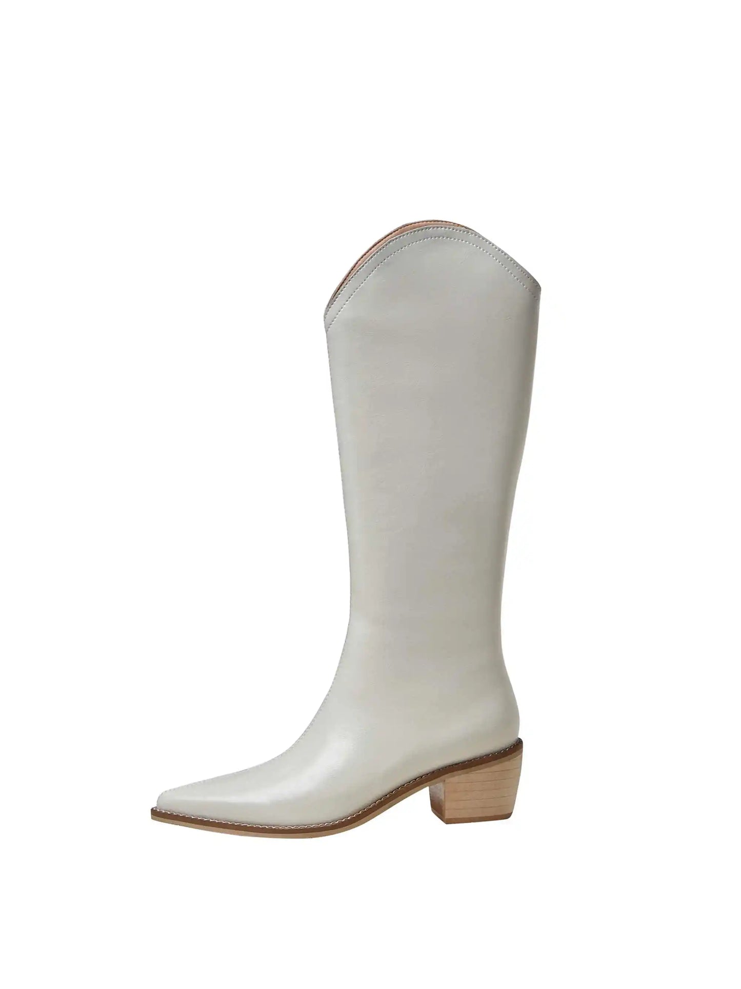 New Arrival Chic Cow Leather Pointed Toe Riding Boots - Ghoddosh
