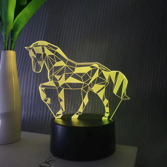 3D horse night decorative light
