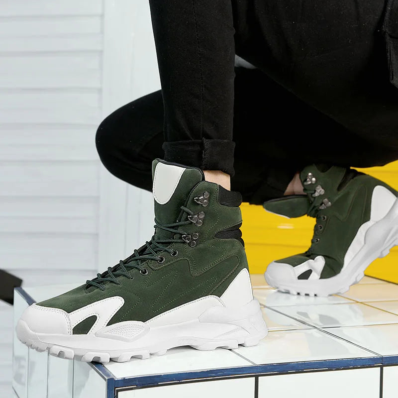 Fashionable and  Comfortable Men's Casual Shoes, High Top , Anti Slip Shoes Short Boots - Ghoddosh