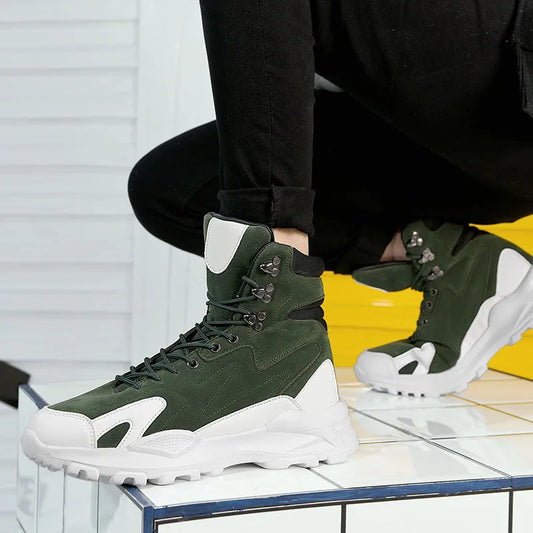 Fashionable and  Comfortable Men's Casual Shoes, High Top , Anti Slip Shoes Short Boots - Ghoddosh