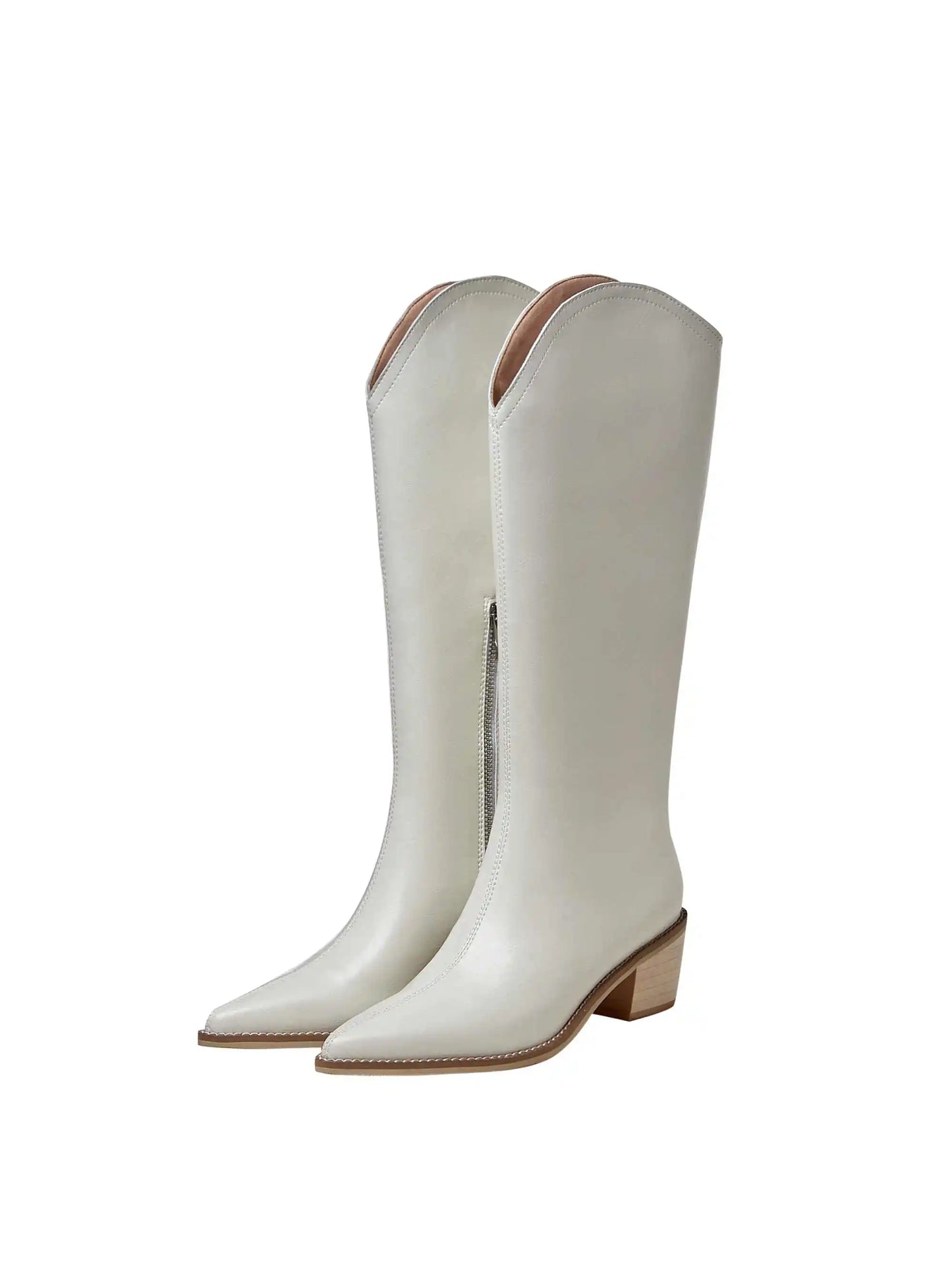 New Arrival Chic Cow Leather Pointed Toe Riding Boots - Ghoddosh
