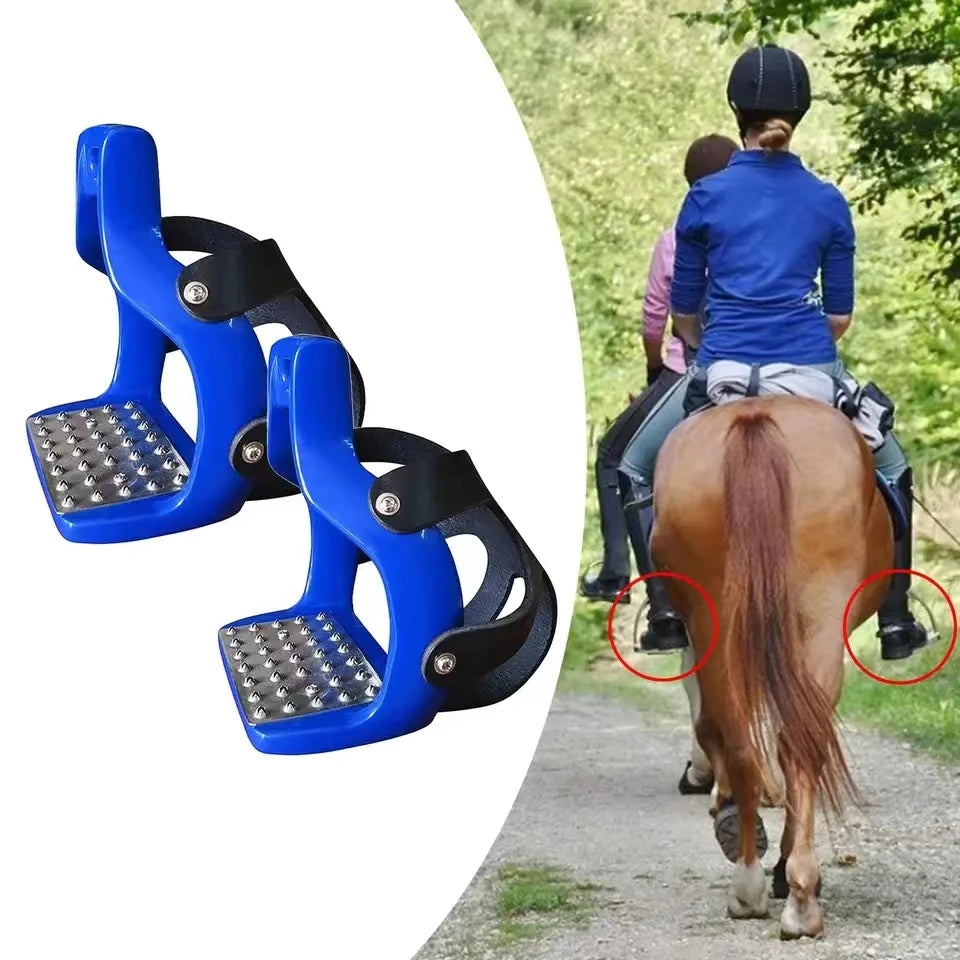 Equestrian / Horse Riding Safety Saddle Stirrups / Flexible Die-Cast Aluminum Riding Saddle with Net Cover Non-slip Pedal