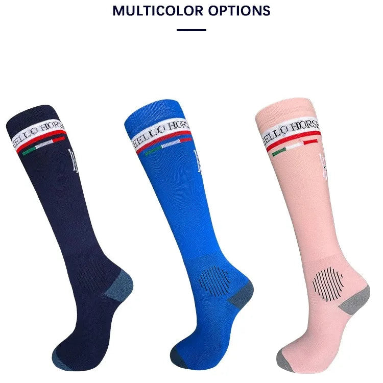 Hello Horse Equestrian Socks - Breathable , Non-Slip , Antibacterial and Moisture-Absorbent Riding Socks @ ghoddosh.com
