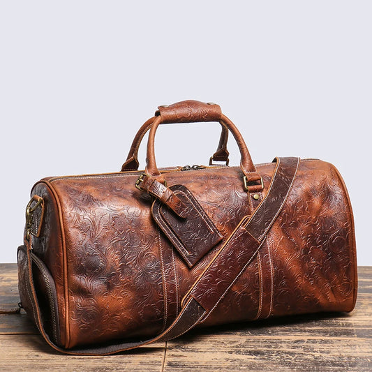 Vintage Embossed Handbag Leather Bag Large Ghoddosh
